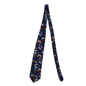 Andhurst Men's Abstract Black Red Blue Tan Classic Silk Necktie